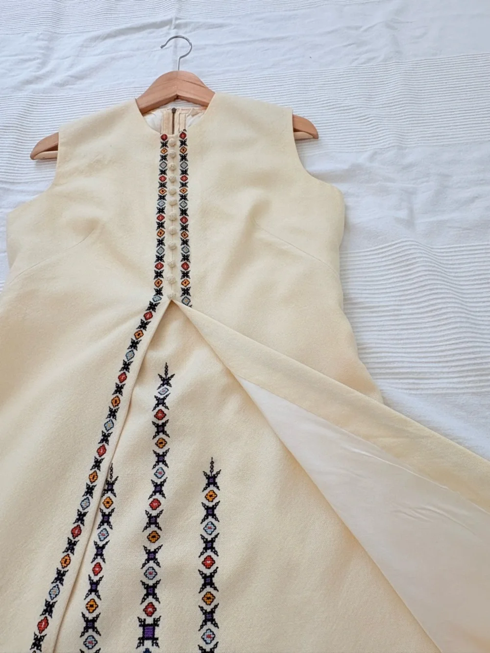 Vintage Narodna Radinost Beograd Folk Art Handcrafted Dress - Size 42 - Picture 6 of 14